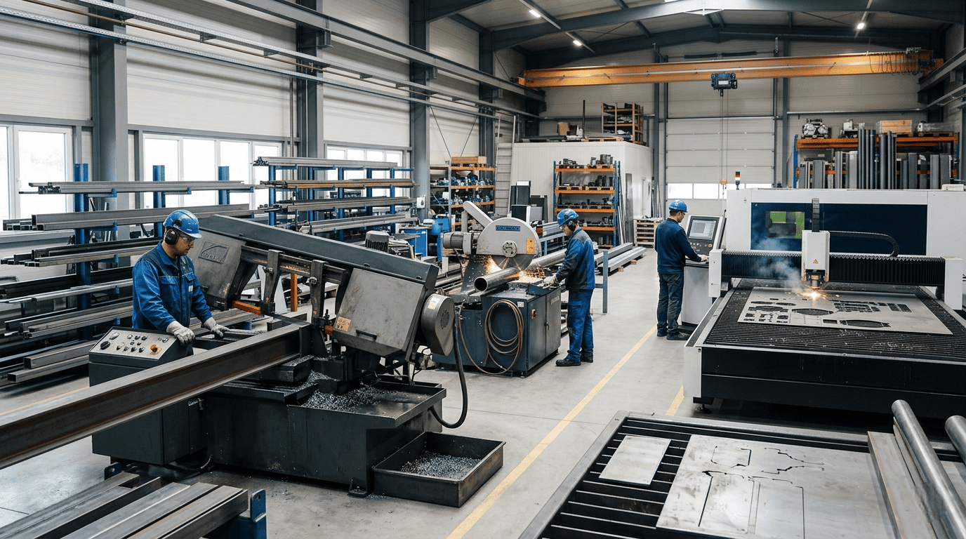 Tipos de máquinas de corte para metal en un taller industrial moderno